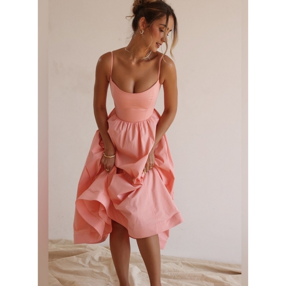 House Of CB | Lolita Rose Pink Cotton Corset Sundress Size Medium - Picture 15 of 15